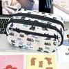 Three-layer Pencil Case Cat Storage Bag Cute Cartoon Stationery Organizer  School Office