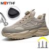 Fashion Safety Shoes For Women Men Breathable Work Sneakers Women Steel Toe Shoes Puncture-Proof Protection Shoes Lightweight