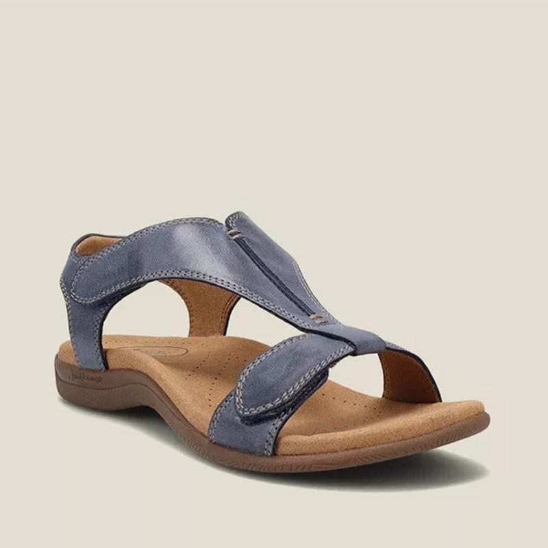 Fashion Plus Size Sandals Women's Summer New European and American Flat Arch Massage One Word Casual Beach Sandals