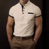 Летняя рубашка поло с пуговицами, цветные мужские спортивные рубашки поло, мужские