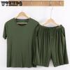 Men's Modal T-shirt Suit Short Sleeve Shorts Home Clothes Casual Sportswear Plus Fat Size Pajamas Summer 2-piece Set