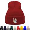 LOVE" Rabbit Warm Knit Hat Beanie, Easter Skullies Beanies Stretchable Elastic Trendy Bobble Hat Knitted Cap Beanie