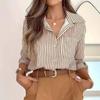 Striped Shirt 2025 Autumn Wish Long-sleeved Shirt Mid-length Cardigan