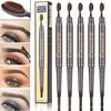 Double Eyebrow Pen with Brush Toothbrush Head Eyebrow Pencil Multifunctional Long Lasting Makeup