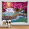 3D Nature Forest Stream Waterfall Landscape Flow Print Tapestry Wall Hanging Boho Wall Tapestry Wall Art Decoration