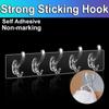 Прочные клейкие крючки, нержавеющие, водонепроницаемые, для одежды, полотенец, пальто, ключей, сумок, шапок, шариков для ванны, подвесных настенных крючков для ванной комнаты, кухни, душевой двери