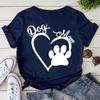 Cute Dog Mom Dog Paw T-shirts For Women Summer Tee Shirt Femme Casual Short Sleeve Round Neck Tops T-shirts