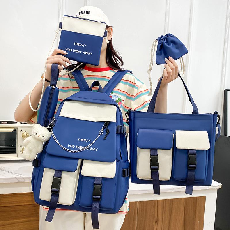 2023 New Schoolbag for Middle School Students Korean Edition Sen Series Backpack Versatile Trendy Cool Large Capacity Backpack