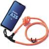 Case - BOOLING - for Samsung Galaxy A25 5G - Shockproof - Silicone - Removable Orange Shoulder Strap