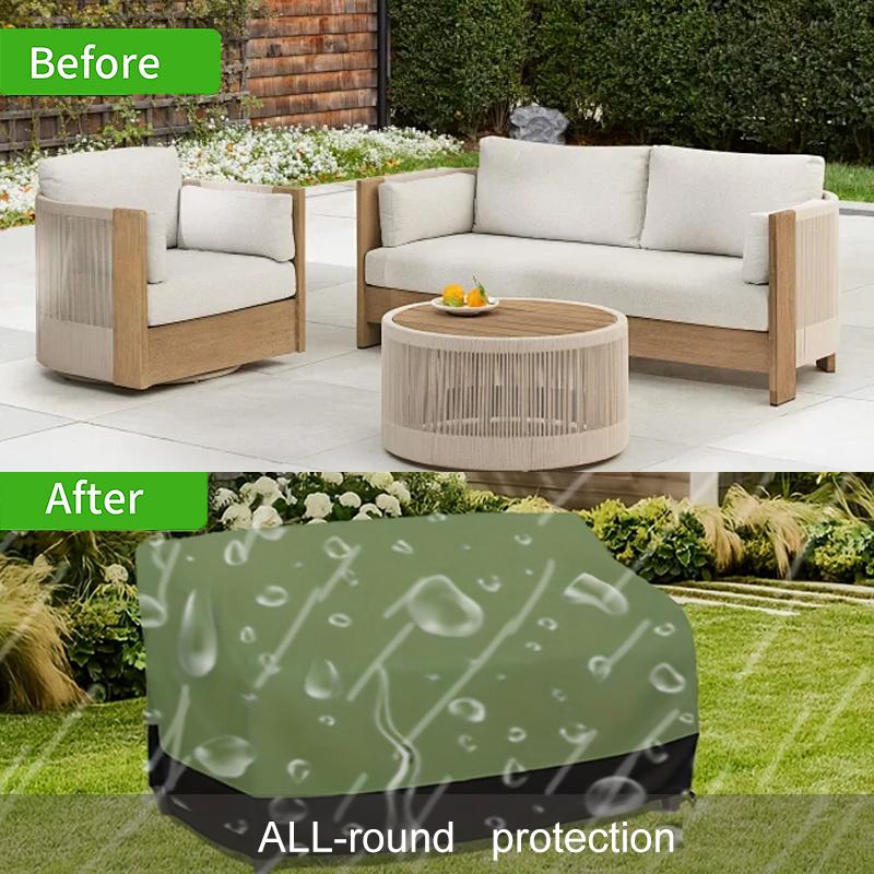 1PC Dust Protection Garden Durable Polyester Fabric Heavy-Duty Waterproof Sofa Cover Outdoor Rain Fits Most Double Sofas