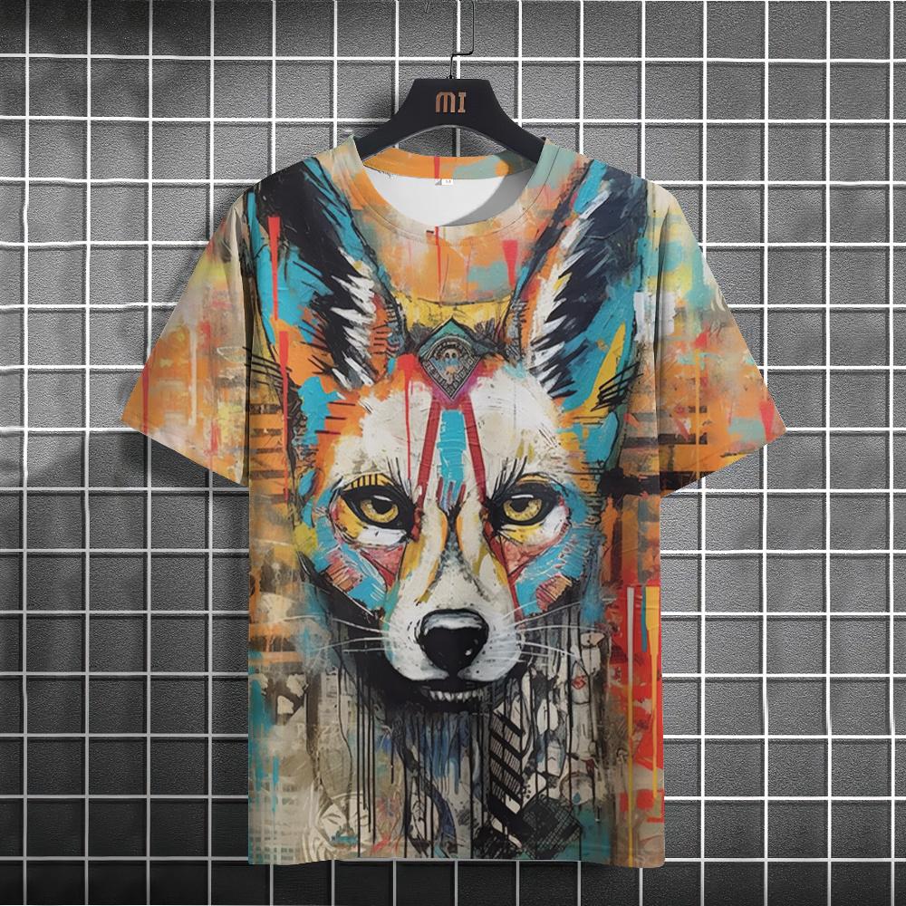 Funny Men's T-shirt 3D Printed Cat Tees Casual Pullover For Men Summer Sweatshirt Tops Loose Daily Short Sleeve Tees