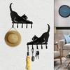 1pc Cute Black Cat Key Holder Wall-Mounted Coat Rack, Metal Home Decor for Bedroom, Ideal Cat Lover Gifts for Women