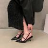 Fashion 4.5cm Summer Heels Shoes for Women New Fashion Thin Heel Pointed Toe Women Sandals Sexy Dress Party Women Heeled Shoes Pumps