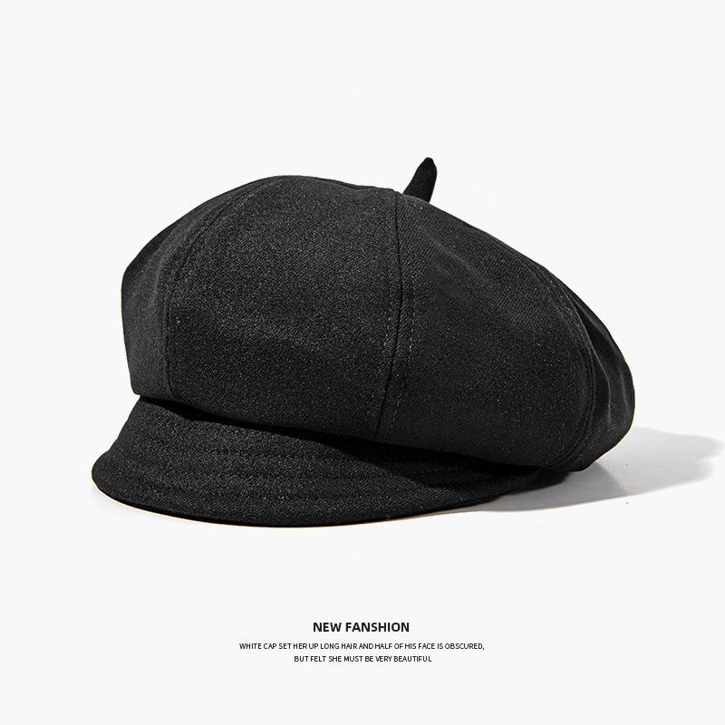 Women's Two-Way Beret: Stylish, Warm Autumn/Winter Octagonal Hat with Brim for a Slimmer Face.