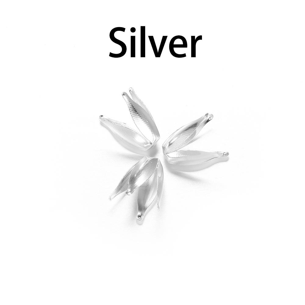 100pcs/lot Silve Gold Flowers Filigree Petal Beads Caps Findings Bulk End Spacer Charms Bead Cap For Jewelry Making DIY Supplies