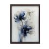 Blue Flowers In Watercolor Blue Flowers In Watercolor, 50X70 Cm, Dark Brown Wooden Frame, 230 Gsm Matte Paper