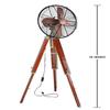 177.8 Cm Floor Fan With Adjustable Wood Tripod, Home And Office Decor, Decorative Working Fan Best Cooling Performance