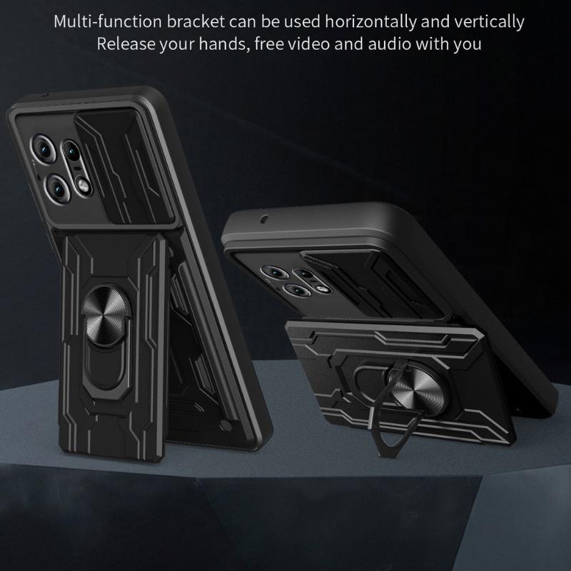 Slide Lens Camera Shockproof Armor Case for Moto Edge 50 Pro 40 Edge40 Pro Ultra Card Slot Wallet Ring Stand Holder Cover for Motorola Edge50 Pro