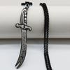 Islam Allah Knife Stainless Steel Chain Men Necklace Jewelry Black Gold Silver Color Necklaces Pendants Jewerly