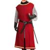 Medieval Halloween Knight Tabard Cosplay Costume Viking Sleeveless Red Tunic Embroidery LionHeart Warrior Dress Renaissance LARP