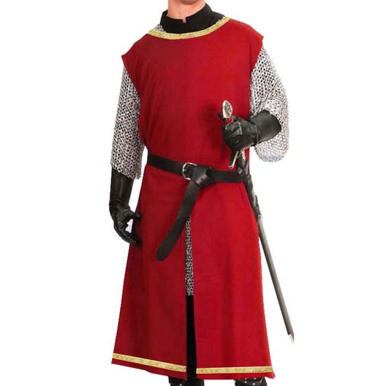 Medieval Halloween Knight Tabard Cosplay Costume Viking Sleeveless Red Tunic Embroidery LionHeart Warrior Dress Renaissance LARP
