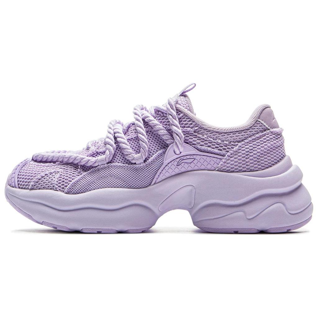 Li-Ning Bubblegum Versatile Retro Dad Shoes Thick Sole Fashion Trend Shock Absorption Non-Slip Breathable Support Low-Top Casual Shoes AGCV134-3