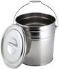 Shimomura Kihan Bucket with Stainless Made In 39887 Lid, 15L, Steel, Japan,