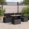VidaXL Garden Lounge Set with Cushions 7 Pcs Black Braided Resin Acacia 3327583