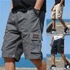 M-5XL Men Trend Cargo Shorts Men's Letter Print Pocket Shorts Summer Fashion Casual Straight Shorts Male Ropa Hombre