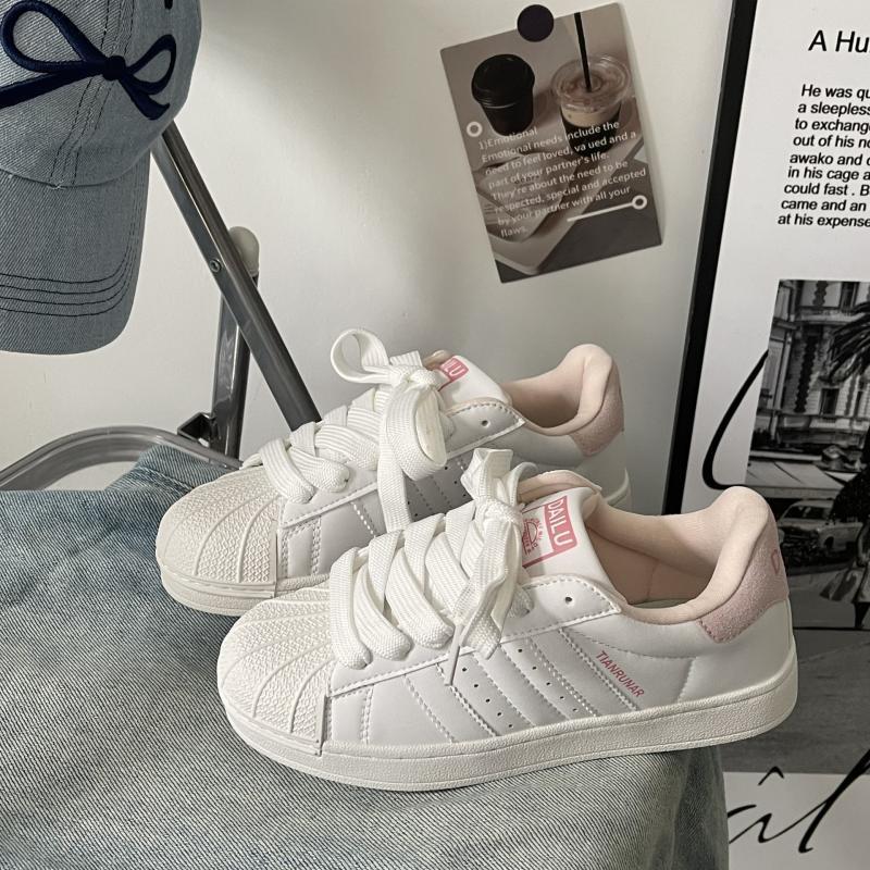 Little White Shoes Women's 2024 New Summer Cream Retro Japanese Student Versatile Shell Head Sports Skateboard Shoes Women