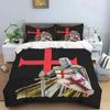 Medieval Knights Templar Patterns Comforter Bedding Set,Duvet Cover Bed Set Quilt Cover Pillowcase,King Bedding Set