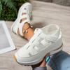 Women'S Fashion Sandals Solid Color Round Toe Platform Heel Casual Sports Shoes