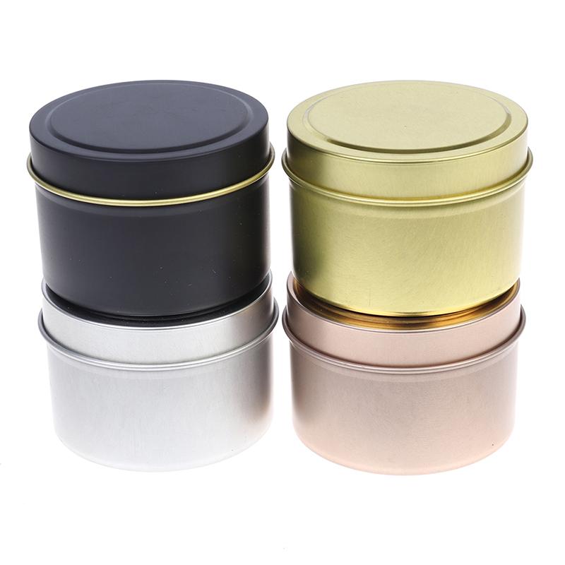 DIY Round Candle Jars 4Oz Aluminum Tins With Lids Cosmetic Sample Containers Storage Organizer