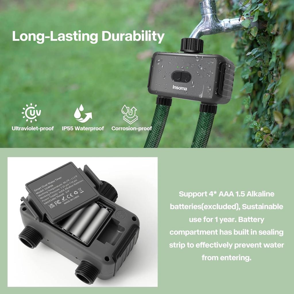 Garden Irrigation Watering System, Automatic Water Timer, Remote Sprinkler Programmer