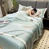 Ice Silk Cool Fabric Summer Comforter 4pc Queen Quilt Line Sewing Dormitory Spring Thin Blanket (Without Pillowcase Sheets)
