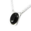 [H5576] - Silver Necklace 'Jeet Black Goddess' Silver-black (rhodium-plated) - 16x11 Mm