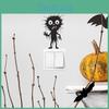 Features Halloween Black Cartoon Switch Sticker Pvc Wall Decor For Living Room