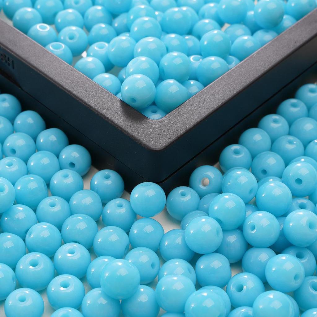 8mm Solid Color Glass Round Beads for DIY Necklace and Bracelet Jewelry Making