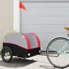VidaXL Bicycle Trailer Black and Red 45 Kg Iron 94125