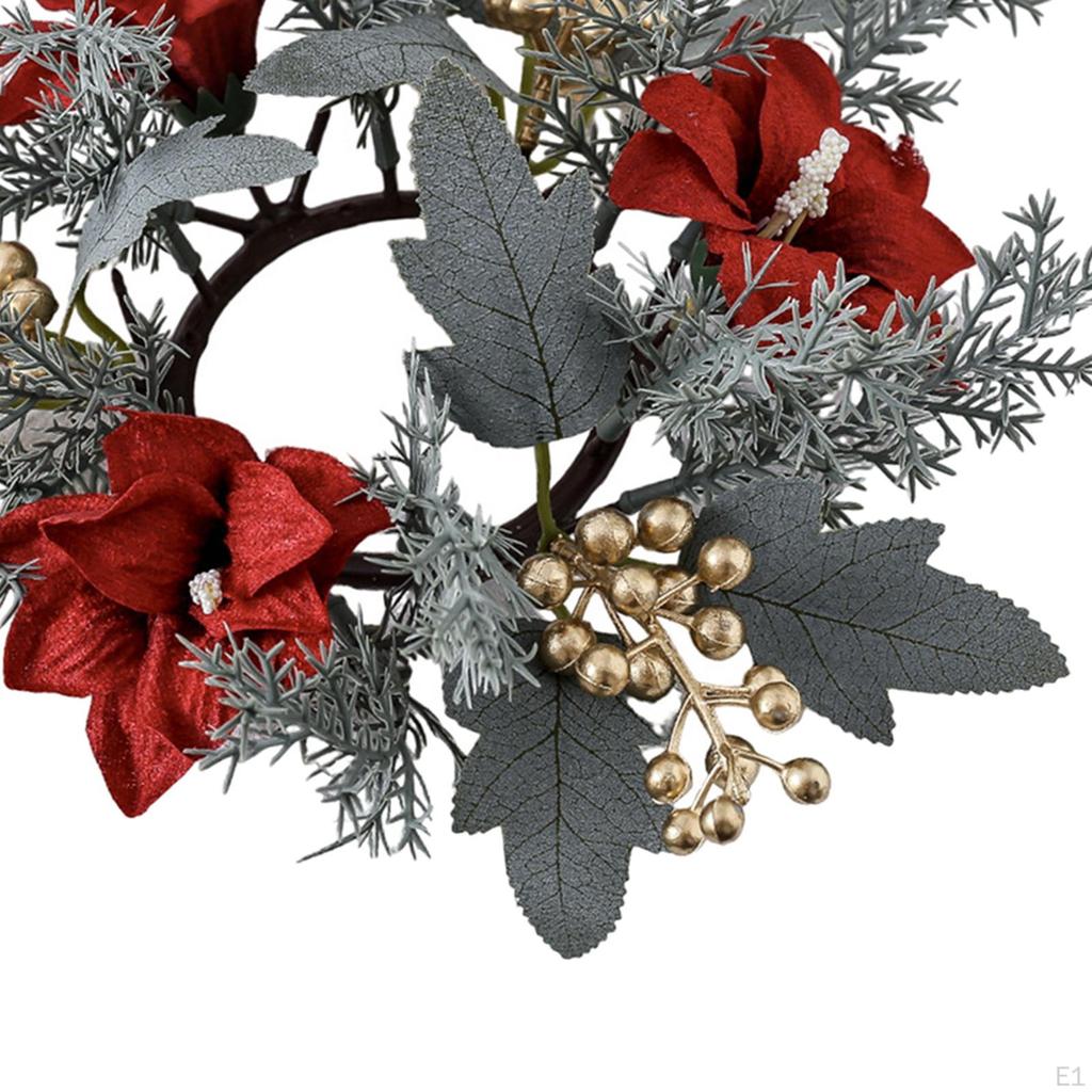 Рождественский венок-кольцо для свечи 25 см, украшение, креативный декор, гирлянда, цветок для