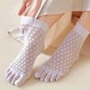 Mesh Solid Color Velvet Ice Silk Women Hosiery Five Finger Socks Breathable Thin Socks