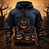 Halloween Series Pumpkin 3D Digital Printed Men's Personalized Trendy Hoodie Sweatshirt