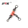 50 / Pcs Three-way Fishing Connector Barrel Swivel Snap Ring with Beads for Fishing Hook Lure Line Fishing Accessories