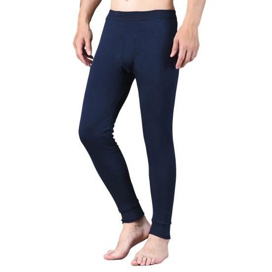 Men Winter Long Johns Great Elasticity Soft Pure Color High Waist Thick Warm Open Crotch Slim Fit Skinny Casual Plus Size Ankle Banded Length