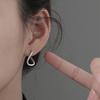Girls Exquisite 925 Sterling Silver Rregular Dislocation Earring Plain Hoop Earrings Goth Ear Studs