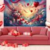 Rose Valentine's Day Photography Backdrop Balloon Happy Valentine's Day Banner  Home Party Decor