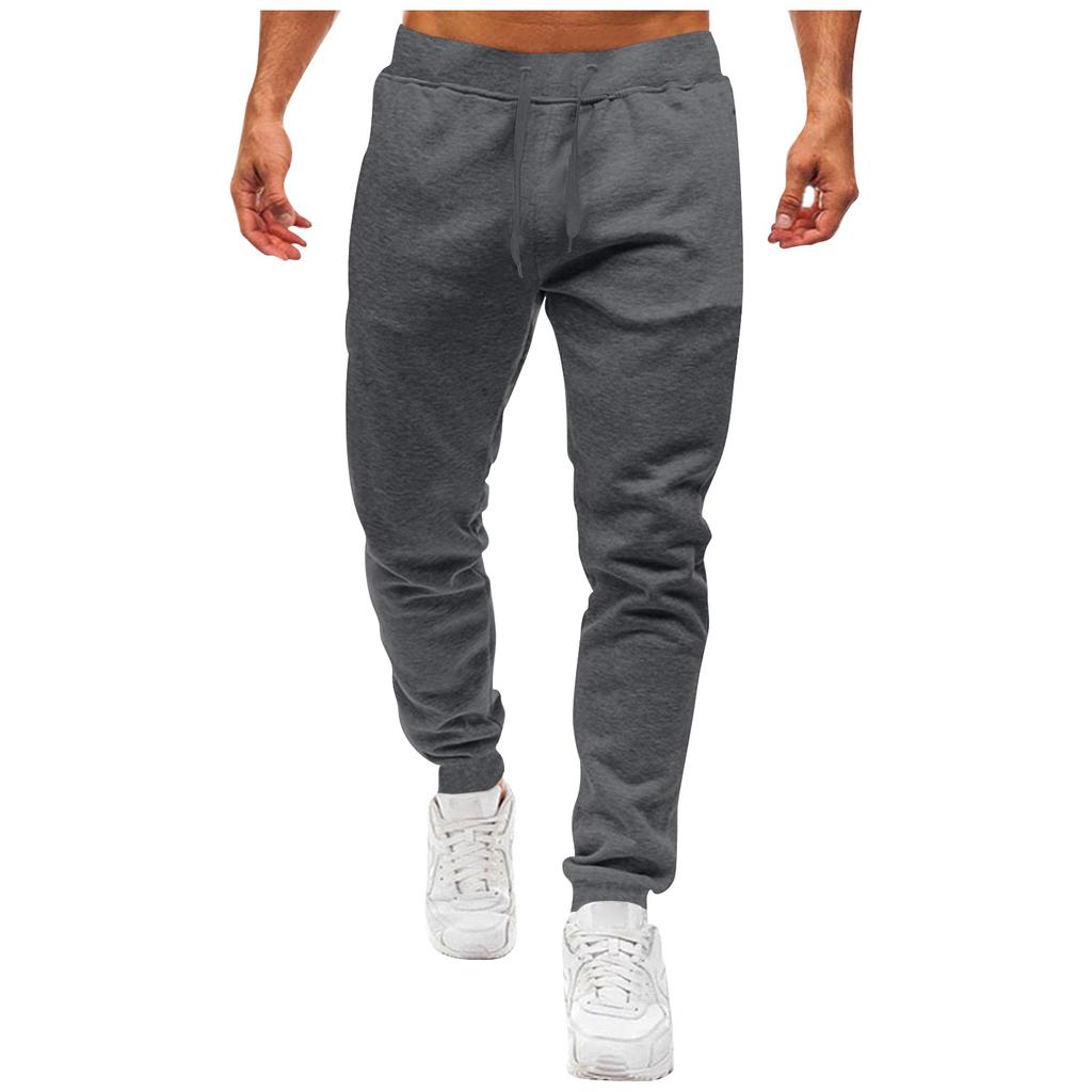 Men's Drawstring Sweatpants Slim Fit Ribbed Casual Sports Pants