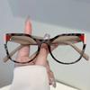 KAMMPT Oversized Cat Eye Glasses Women New Fashion Patchwork Rim Optical Frames Chic Brand Design Blue Light Blocking Eyeglasses