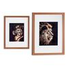 Decorative Frame - Ethnic - Tiger and Lion - Bronze Glass - 33 X 3 X 43 Cm - To Place