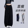 Black Loose Wide-leg Pants Women's Spring and Autumn Low-rise Casual Sweatpants Small Lazy Drape Sports Pants